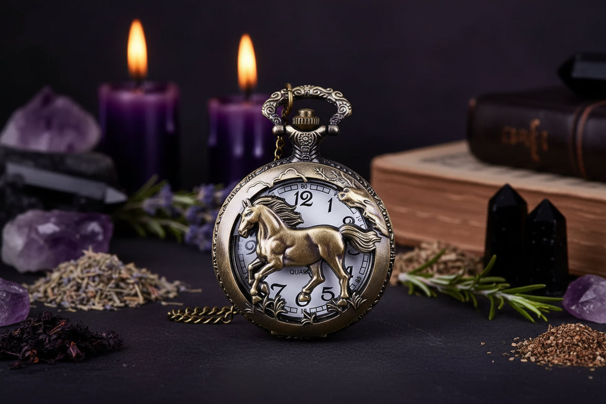 Horse Pocket Watch - Sorceress Sanctuary Bronze
