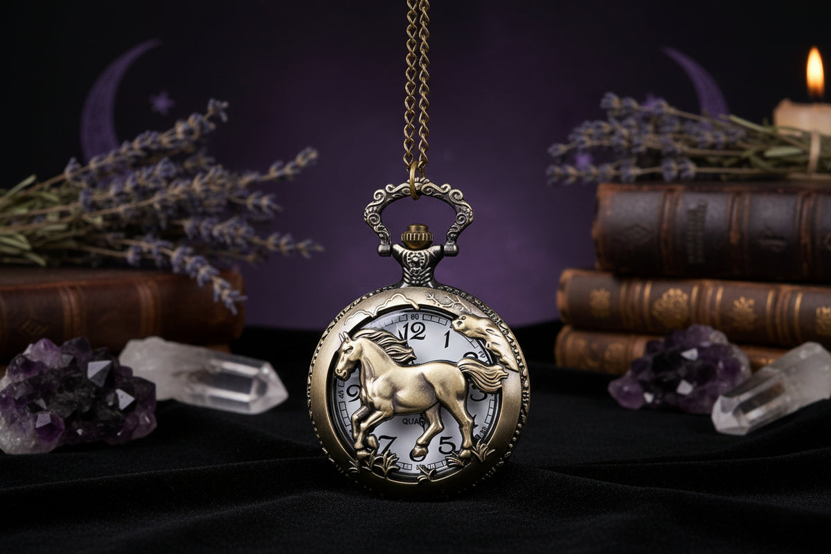 Horse Pocket Watch - Sorceress Sanctuary Bronze