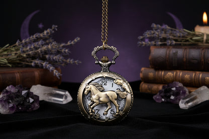 Horse Pocket Watch - Sorceress Sanctuary Bronze