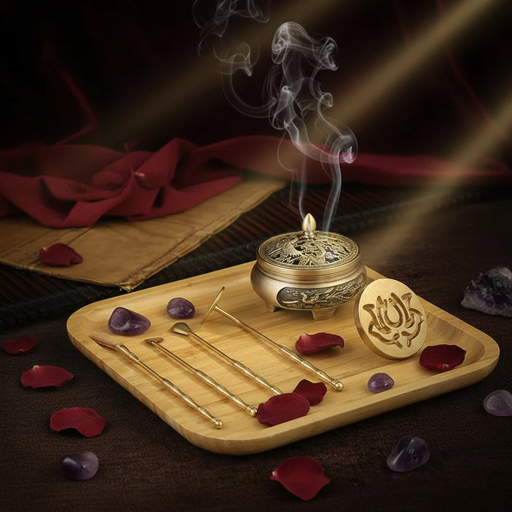 Brass Incense Tool Set for Beginners (5 Pieces) Sorceress Sanctuary