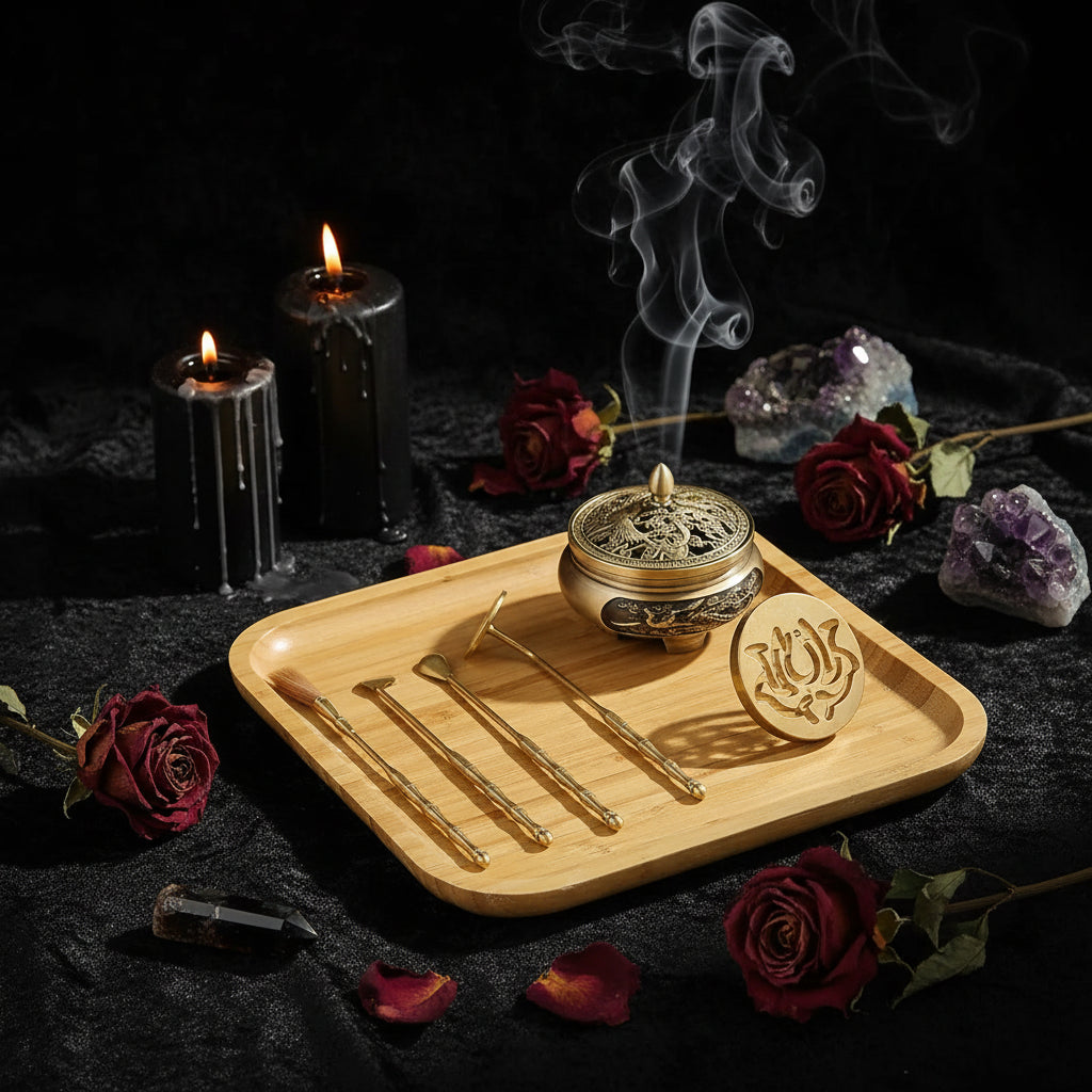Brass Incense Tool Set for Beginners (5 Pieces) Sorceress Sanctuary