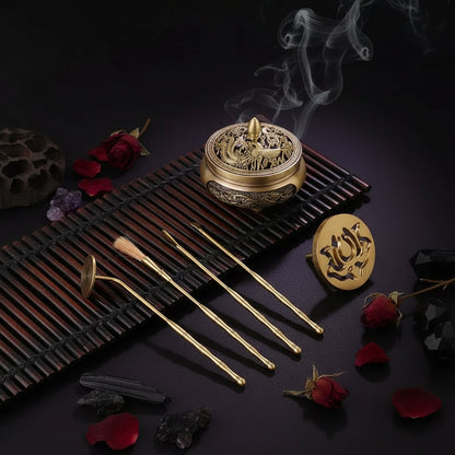 Brass Incense Tool Set for Beginners (5 Pieces) Sorceress Sanctuary