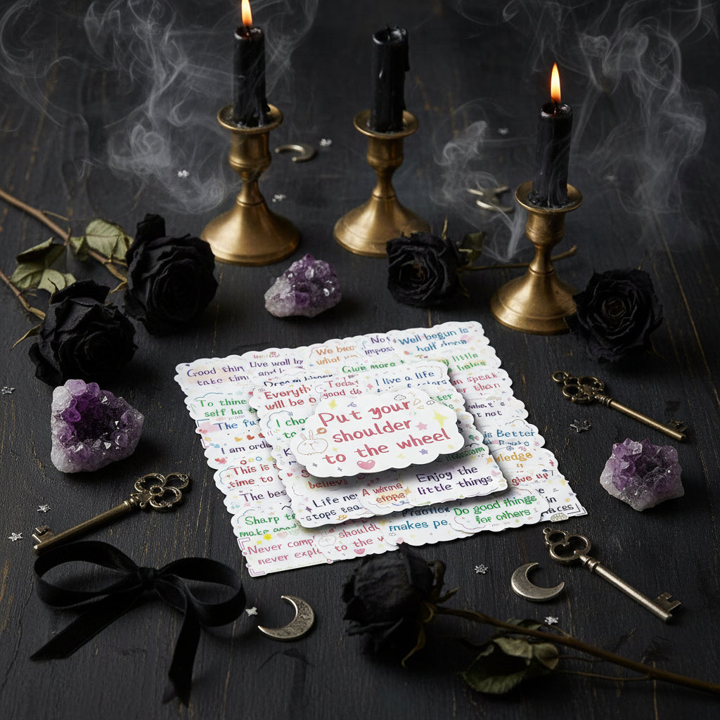 Inspirational Quote Stickers - Sorceress Sanctuary Inspirational English Short Sentences / 50 PCS/Set