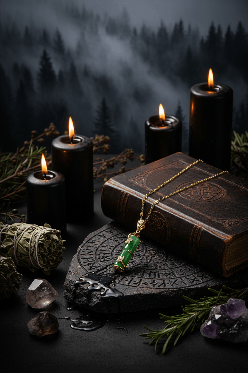 Jade Amulet Necklace Sorceress Sanctuary