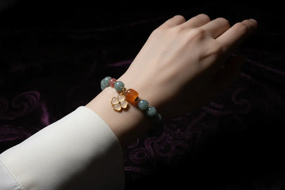 Jade Crystal Bracelet - Sorceress Sanctuary Burma Jade Flower Bracelet