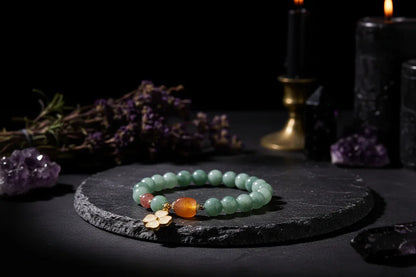 Jade Crystal Bracelet - Sorceress Sanctuary Burma Jade Flower Bracelet