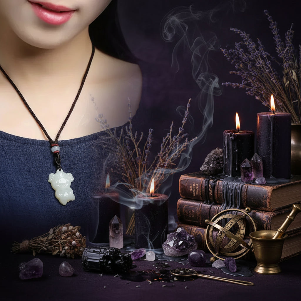 Jade Zodiac Pendant - Sorceress Sanctuary Zodiac Tiger-Zodiac Rat-Zodiac Bull-Zodiac Horse-Zodiac Dragon