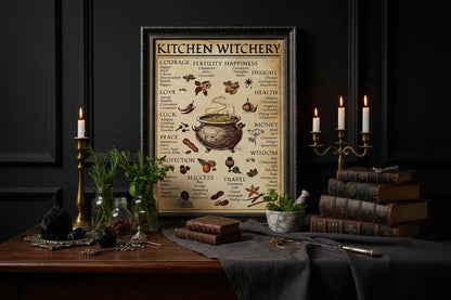 Kitchen Witchery Poster - Sorceress Sanctuary 12"Lx8"W-17"Lx12"W-24"Lx17"W
