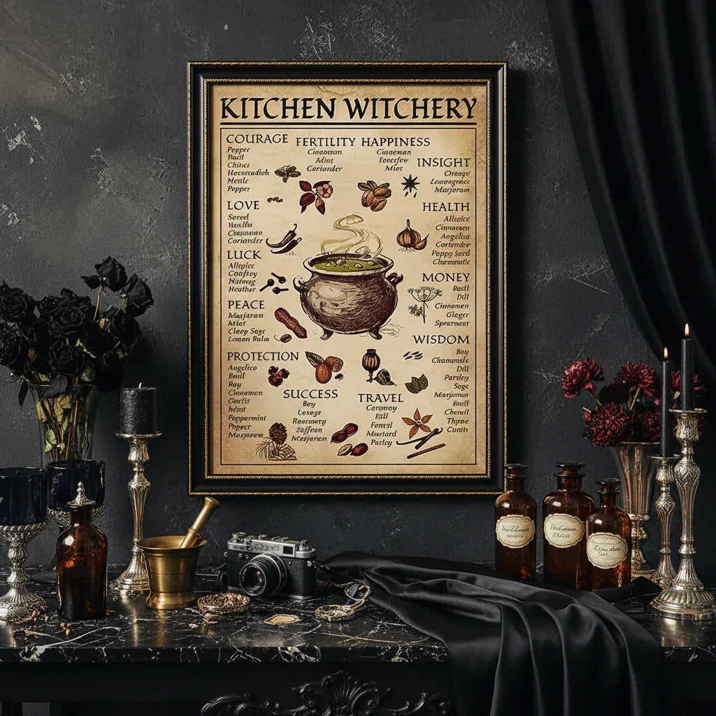 Kitchen Witchery Poster - Sorceress Sanctuary 12"Lx8"W-17"Lx12"W-24"Lx17"W