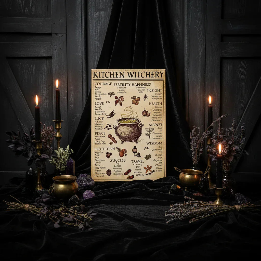 Kitchen Witchery Poster - Sorceress Sanctuary 12"Lx8"W-17"Lx12"W-24"Lx17"W