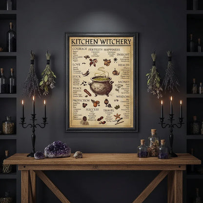 Kitchen Witchery Poster - Sorceress Sanctuary 12"Lx8"W-17"Lx12"W-24"Lx17"W