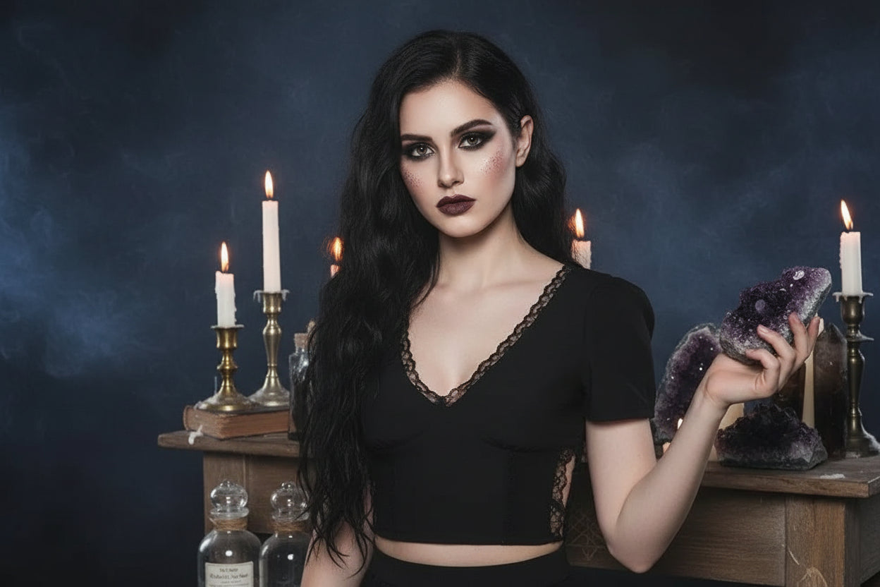 Gothic Backless Top - Sorceress Sanctuary Black / S-Black / M-Black / L-Black / XL
