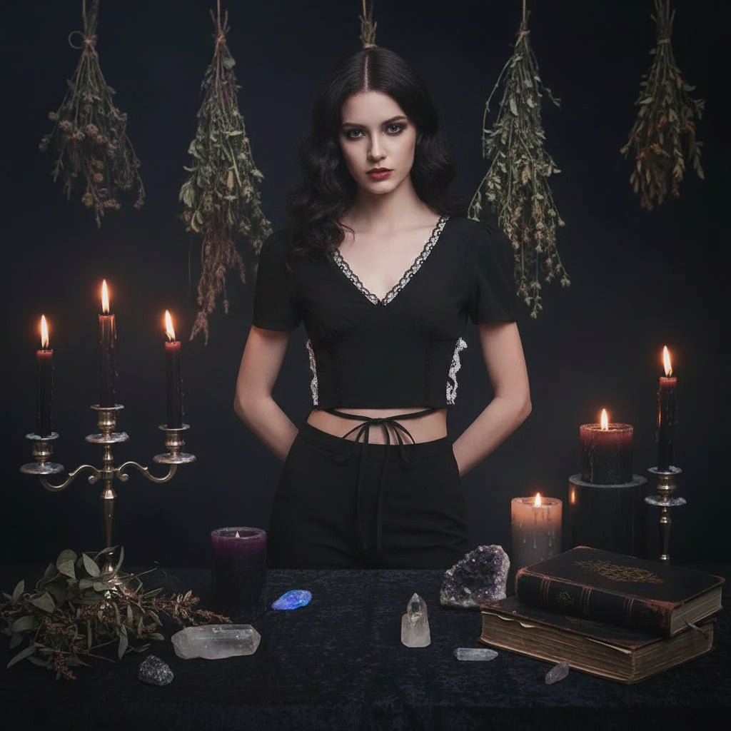 Gothic Backless Top - Sorceress Sanctuary Black / S-Black / M-Black / L-Black / XL