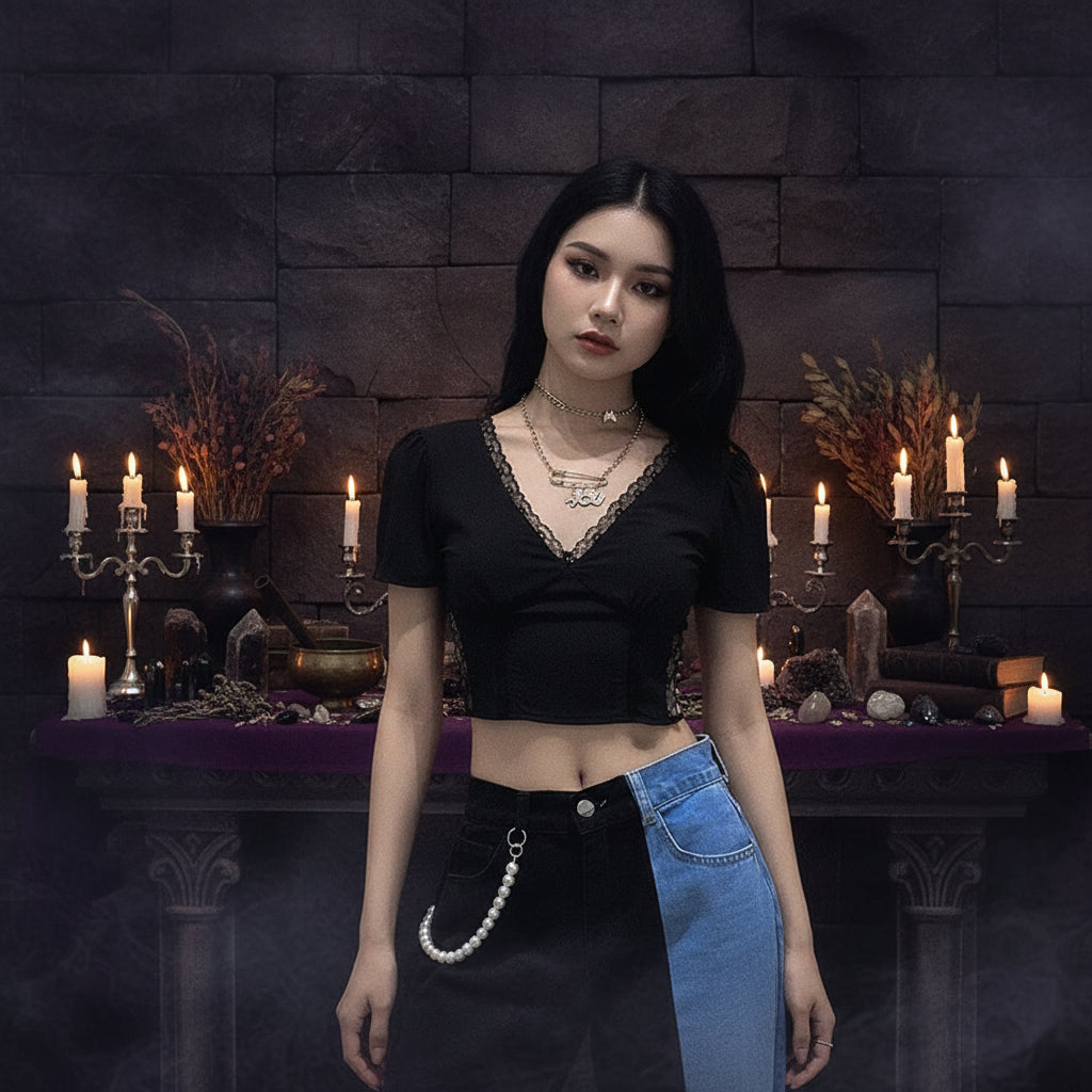 Gothic Backless Top - Sorceress Sanctuary Black / S-Black / M-Black / L-Black / XL
