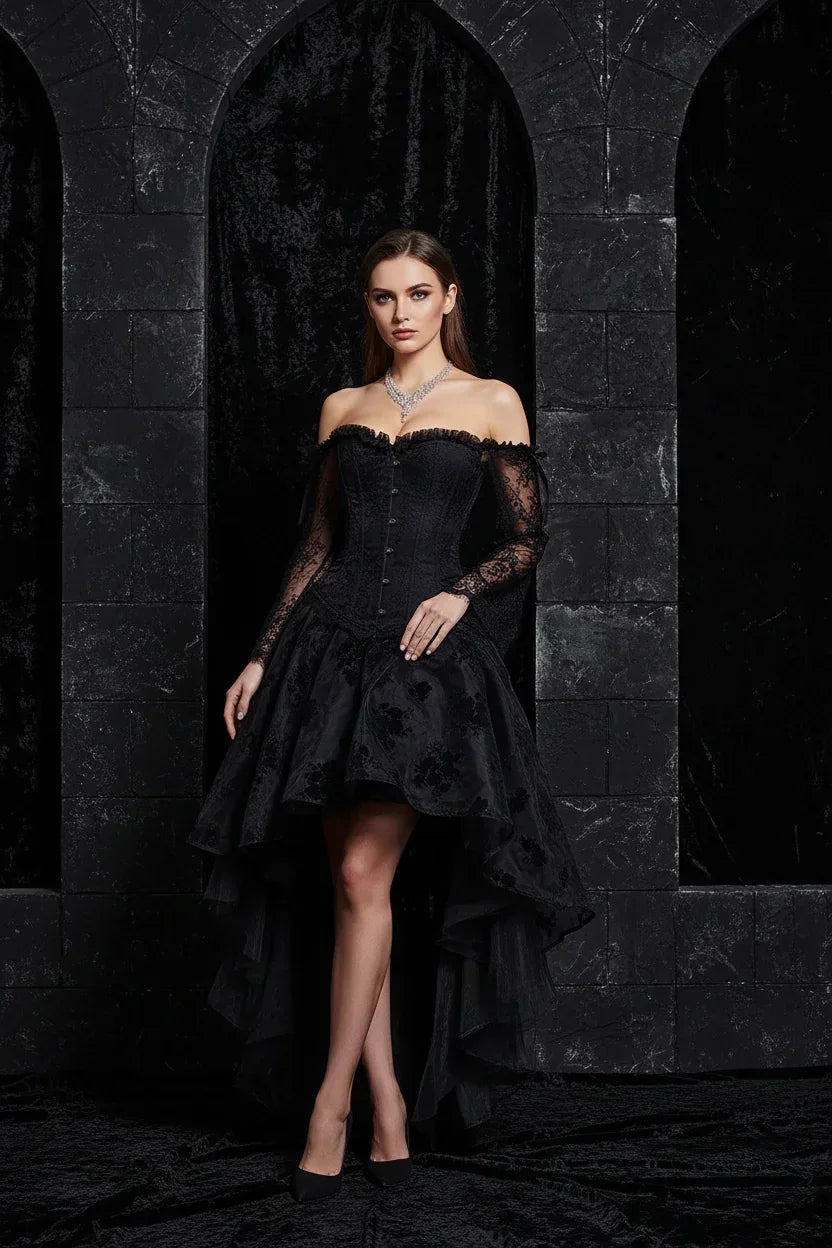 Lace Corset Dress - Sorceress Sanctuary Black / L-Red / L-Red / M-Red / XL-Red / 2XL