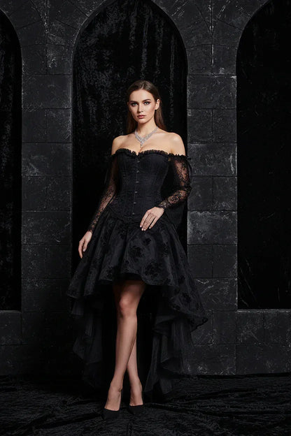 Lace Corset Dress - Sorceress Sanctuary Black / L-Red / L-Red / M-Red / XL-Red / 2XL