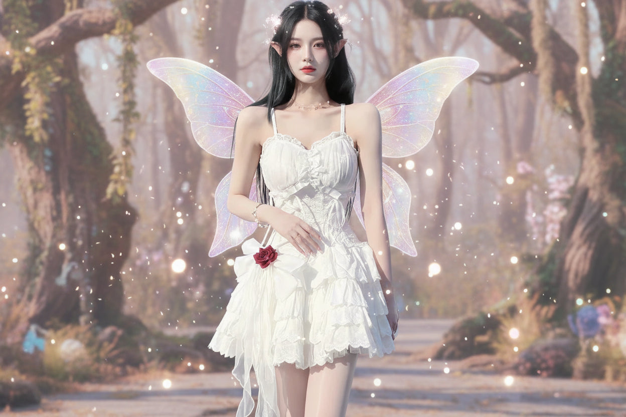 Lace Fairy Dress - Sorceress Sanctuary White / S-White / M-White / L-White / XL