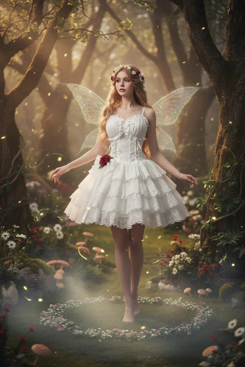 Lace Fairy Dress - Sorceress Sanctuary White / S-White / M-White / L-White / XL