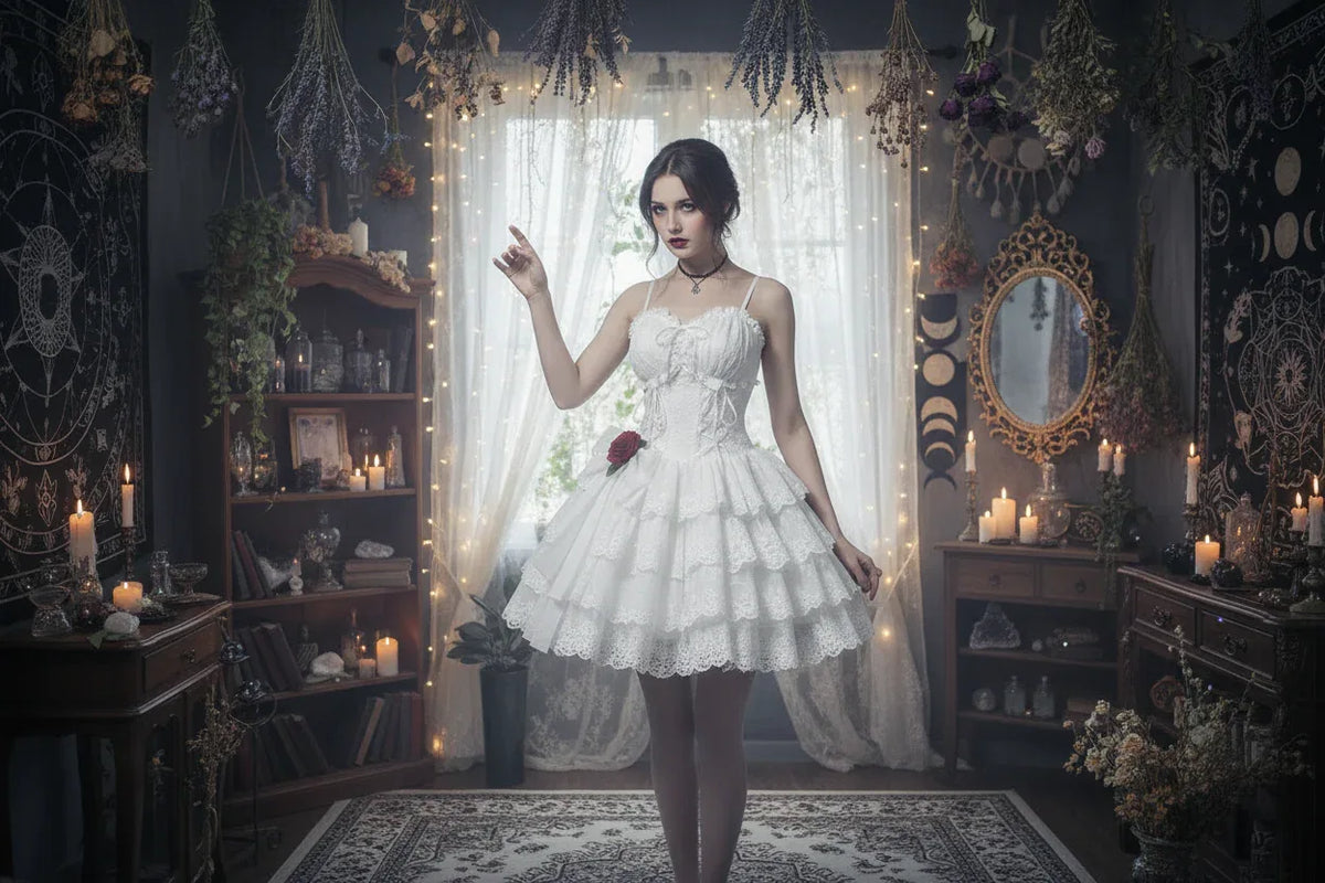 Lace Fairy Dress - Sorceress Sanctuary White / S-White / M-White / L-White / XL