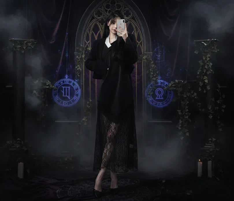 Lace Mermaid Dress - Sorceress Sanctuary Black / One size