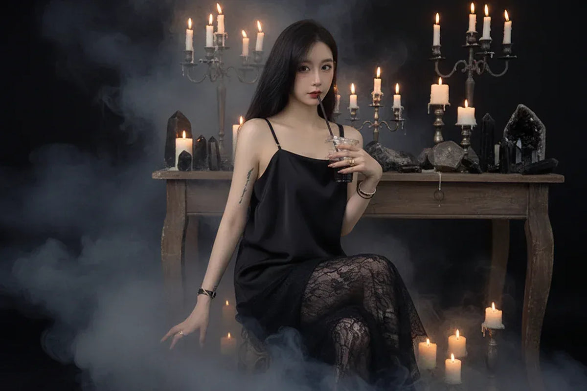 Lace Mermaid Dress - Sorceress Sanctuary Black / One size