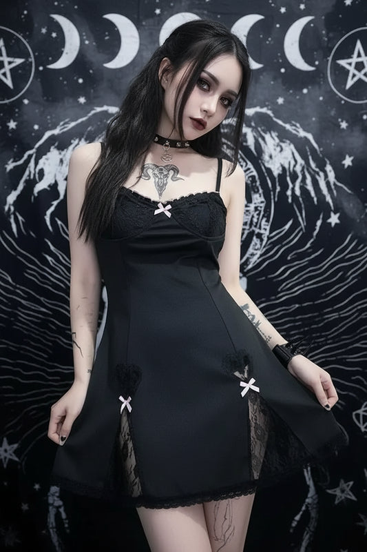 Lace Mini Dress - Sorceress Sanctuary Black / S-Pink / M-Pink / L-Pink / S-Black / L