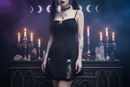 Lace Mini Dress - Sorceress Sanctuary Black / S-Pink / M-Pink / L-Pink / S-Black / L