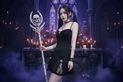 Lace Mini Dress - Sorceress Sanctuary Black / S-Pink / M-Pink / L-Pink / S-Black / L