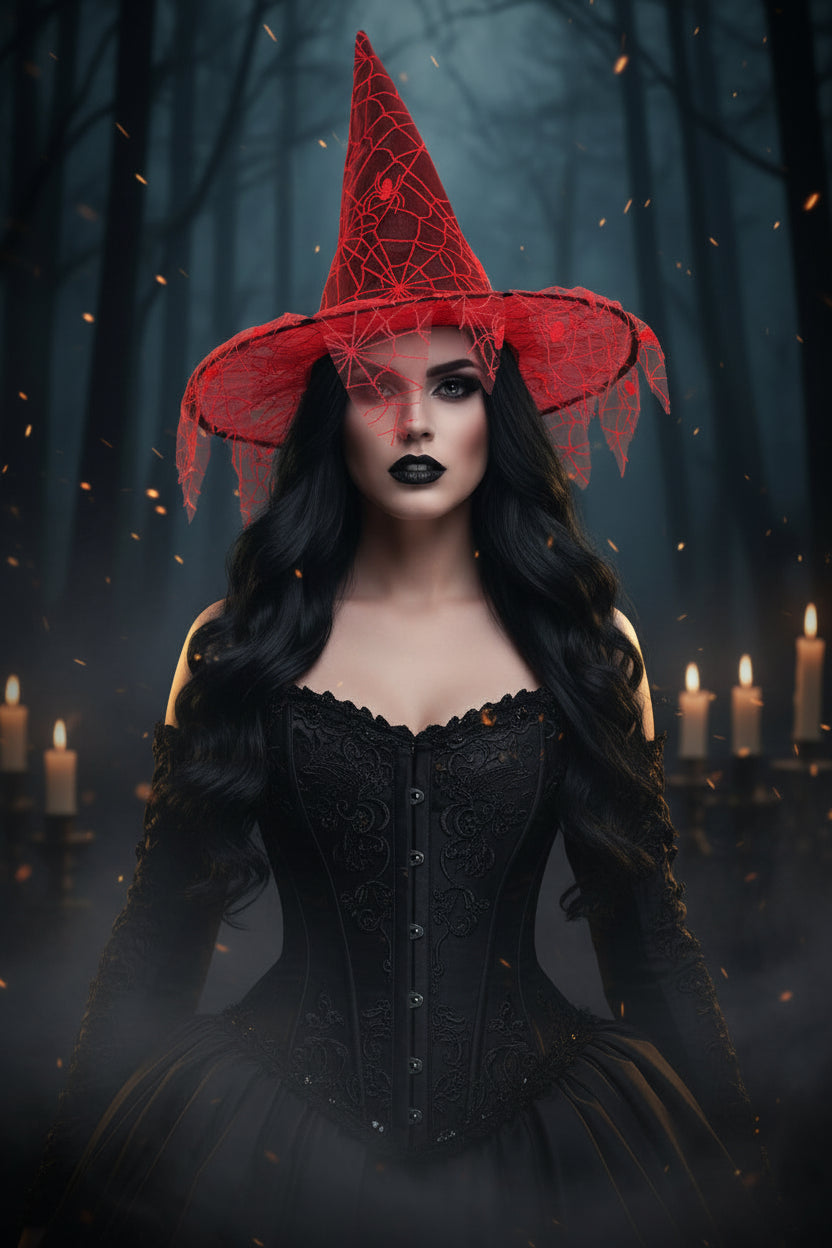 Halloween Witch Hat Mesh Decoration Props Sorceress Sanctuary