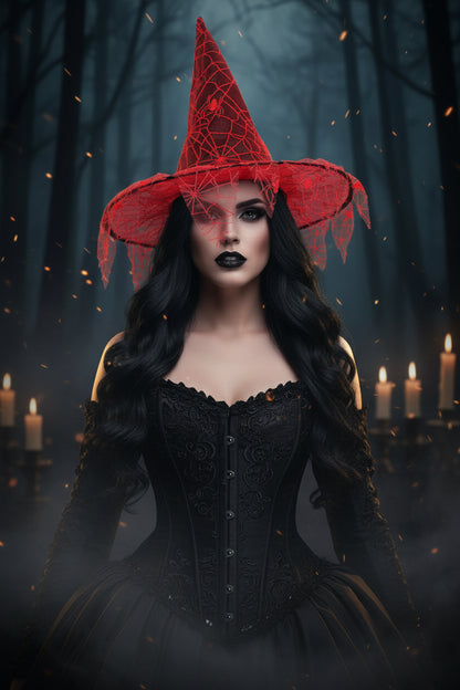 Halloween Witch Hat Mesh Decoration Props Sorceress Sanctuary