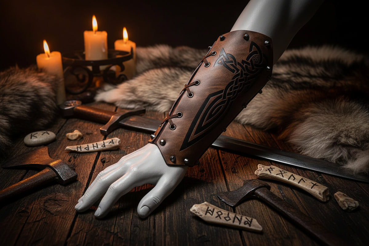 Leather Arm Bracers - Sorceress Sanctuary brown 1-brown 2-black 1-black 2