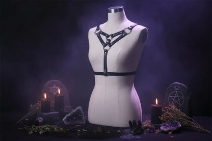 Leather Chest Harness - Sorceress Sanctuary Black