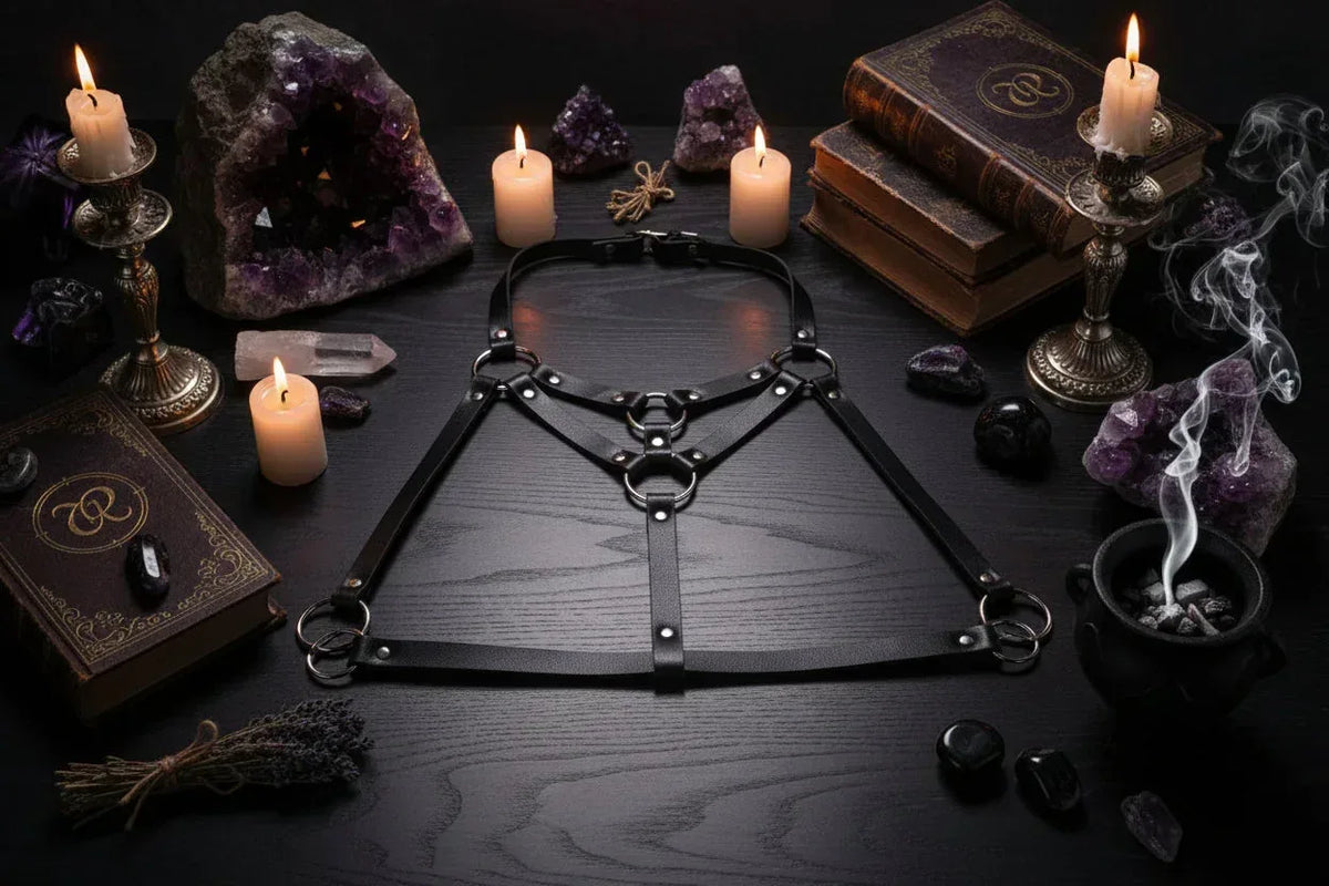 Leather Chest Harness - Sorceress Sanctuary Black