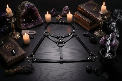 Leather Chest Harness - Sorceress Sanctuary Black