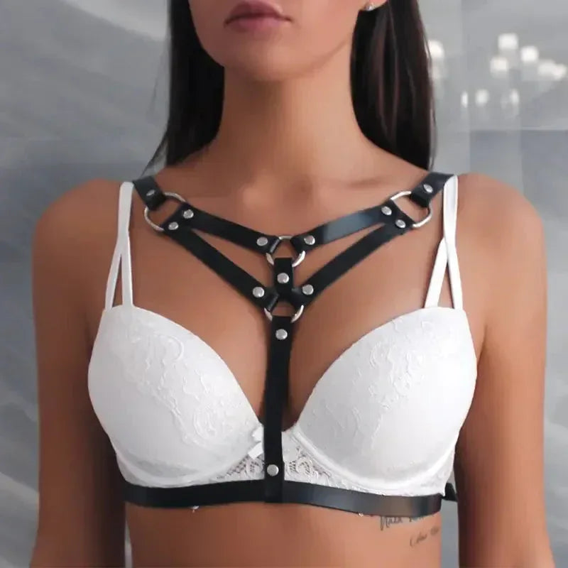 Leather Chest Harness - Sorceress Sanctuary Black