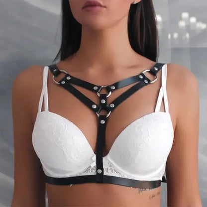 Leather Chest Harness - Sorceress Sanctuary Black