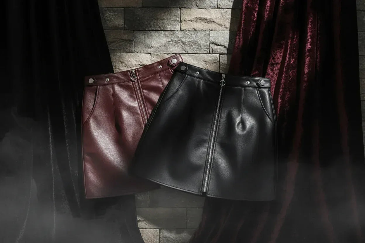 Leather Mini Skirt - Sorceress Sanctuary Black / S-Black / M-Wine red / L-Black / L-Wine red / S