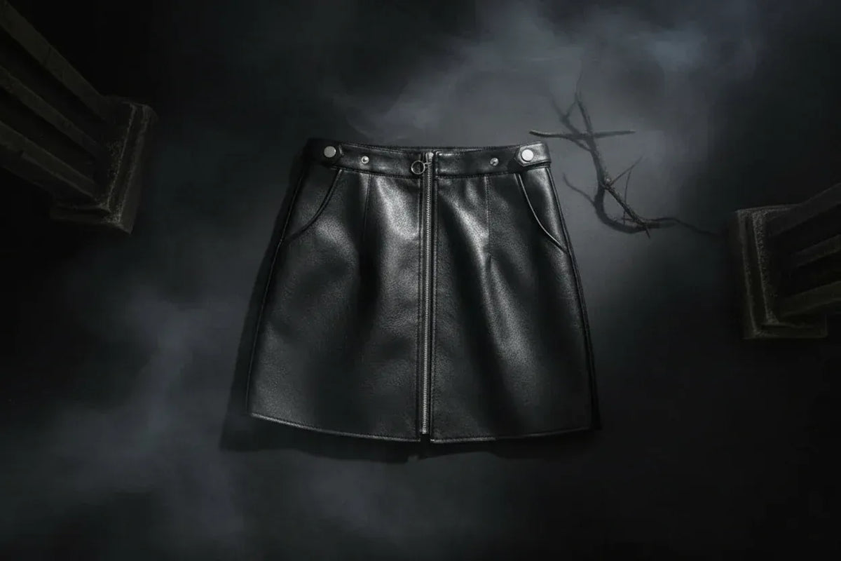 Leather Mini Skirt - Sorceress Sanctuary Black / S-Black / M-Wine red / L-Black / L-Wine red / S