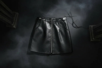Leather Mini Skirt - Sorceress Sanctuary Black / S-Black / M-Wine red / L-Black / L-Wine red / S