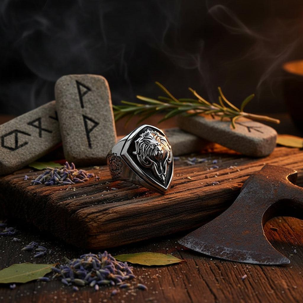Stainless Steel Lion's Head Titanium Ring Jewelry Sorceress Sanctuary