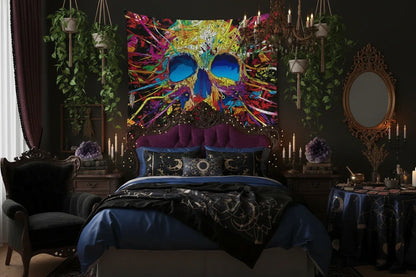 Liquid Skull Tapestry - Sorceress Sanctuary 150x130cm-150x200cm