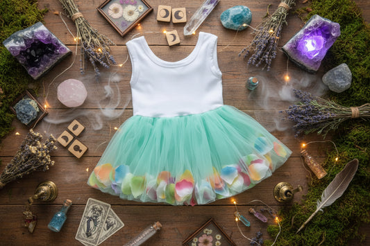 Little Fairy Dress - Sorceress Sanctuary Pink / 6-Light blue / 8-Yellow / 6-Yellow / 10-Yellow / 8