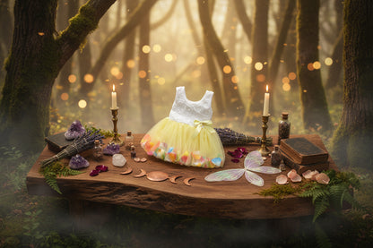 Little Fairy Dress - Sorceress Sanctuary Pink / 6-Light blue / 8-Yellow / 6-Yellow / 10-Yellow / 8