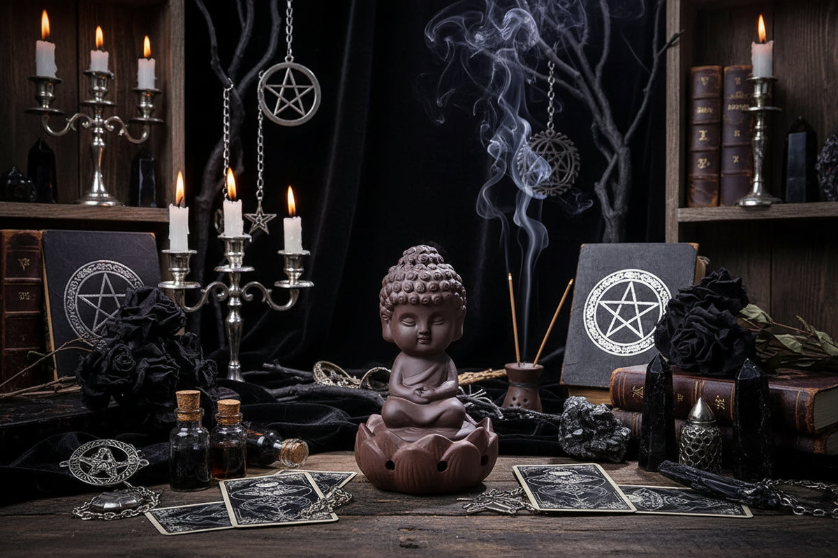 Lotus Buddha Incense - Sorceress Sanctuary Yellow-Beige-pink-Blue-primary color