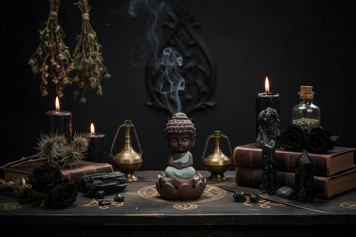 Lotus Buddha Incense - Sorceress Sanctuary Yellow-Beige-pink-Blue-primary color