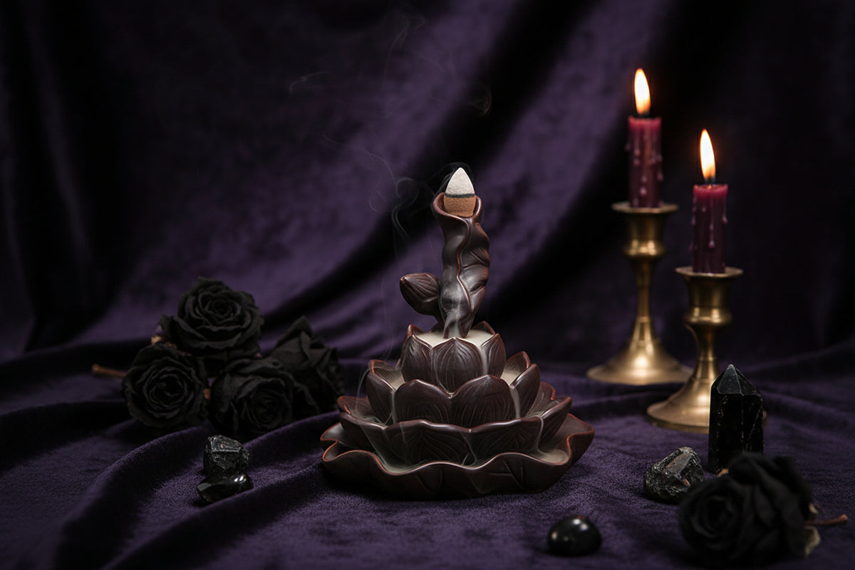 Lotus Incense Burner - Sorceress Sanctuary Brown