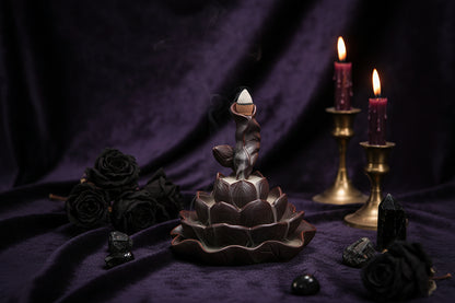 Lotus Incense Burner - Sorceress Sanctuary Brown