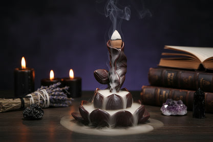 Lotus Incense Burner - Sorceress Sanctuary Brown