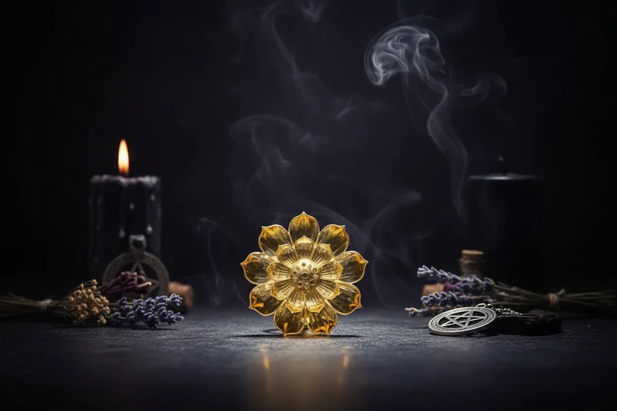 Lotus Incense Holder - Sorceress Sanctuary Yellow