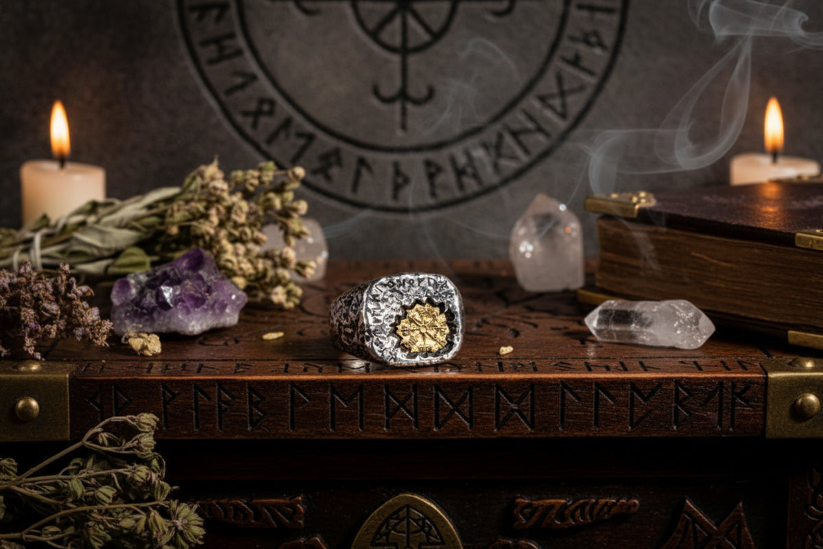 Luen Treasure Ring - Sorceress Sanctuary Silver Inlaid Copper Ring / Adjustable Opening